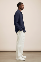 Men’s Loose Fit Linen Button-Down Shirt