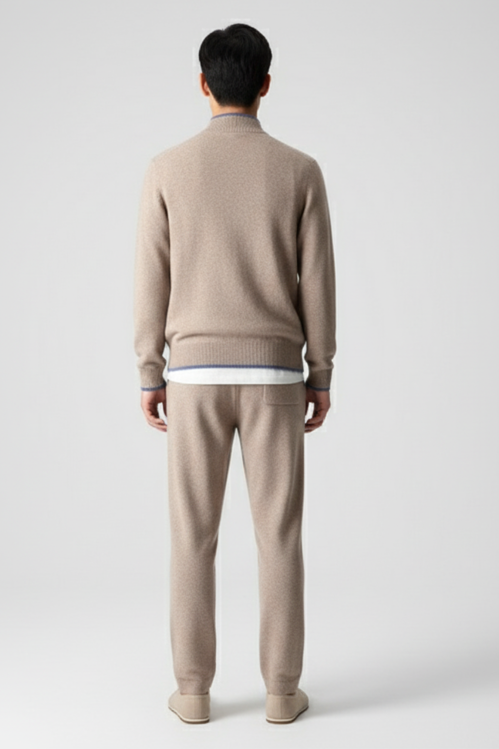 Men’s Merino Wool Blend Knitted Lounge Set Crew Neck Jumper and Joggers