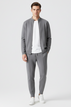 Men’s Merino Wool Blend Knitted Lounge Set Crew Neck Jumper and Joggers