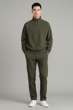 Men’s Relaxed Knit Half Zip Sweater Casual Winter Pullover