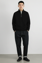 Men’s Relaxed Knit Half Zip Sweater Casual Winter Pullover
