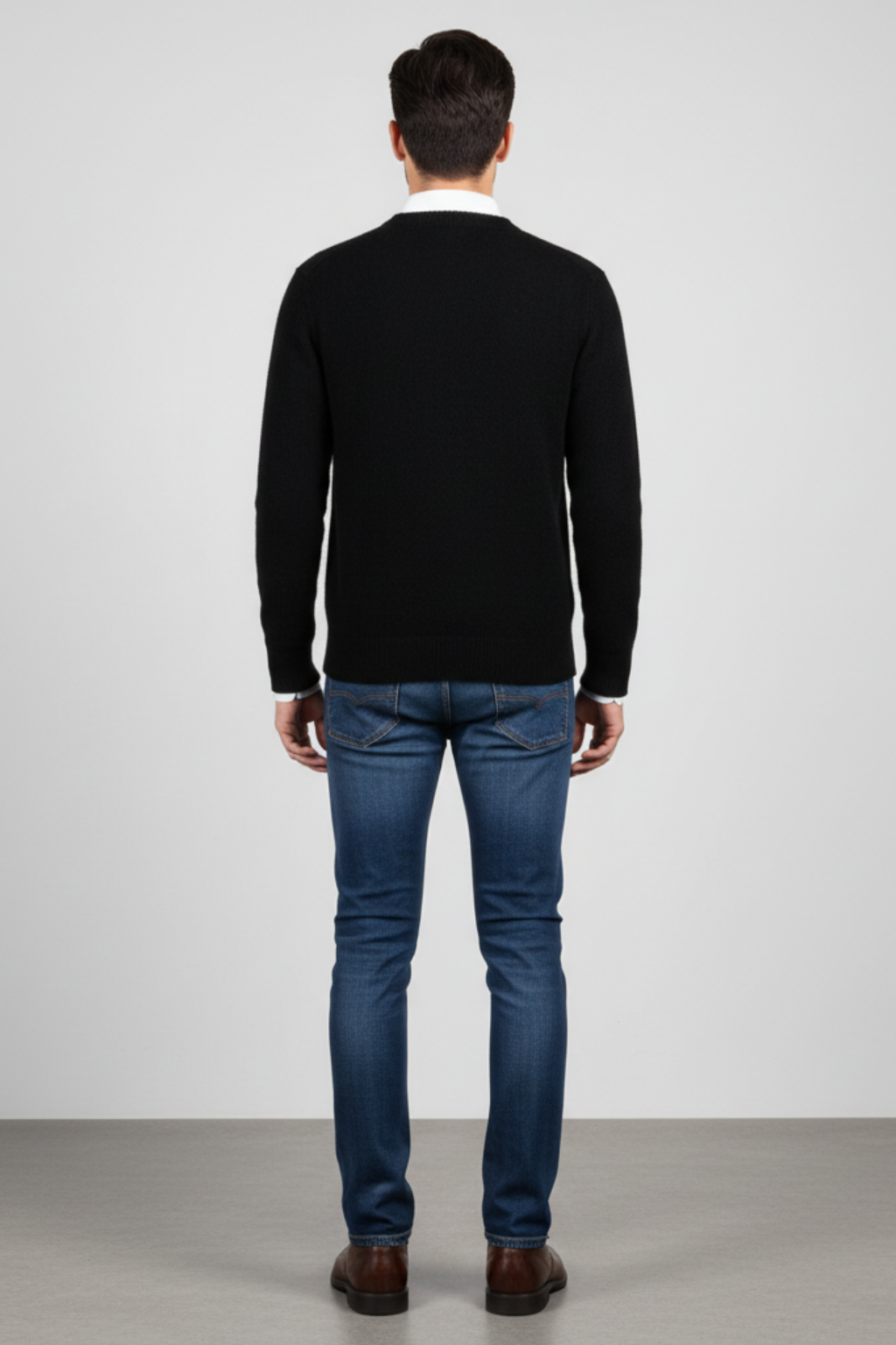 Men’s Fine Knit Crew Neck Jumper Smart Lightweight Sweater