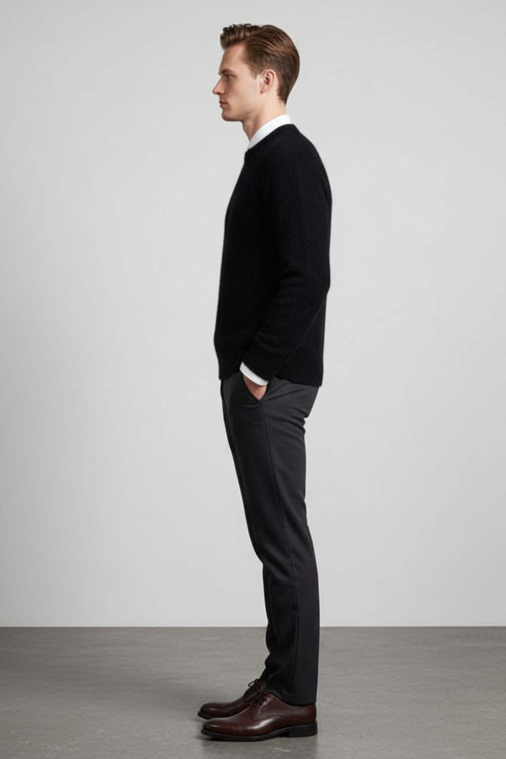 Men’s Fine Knit Crew Neck Jumper Smart Lightweight Sweater