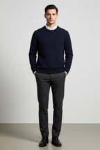 Men’s Fine Knit Crew Neck Jumper Smart Lightweight Sweater