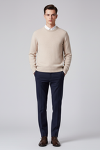Men’s Fine Knit Crew Neck Jumper Smart Lightweight Sweater
