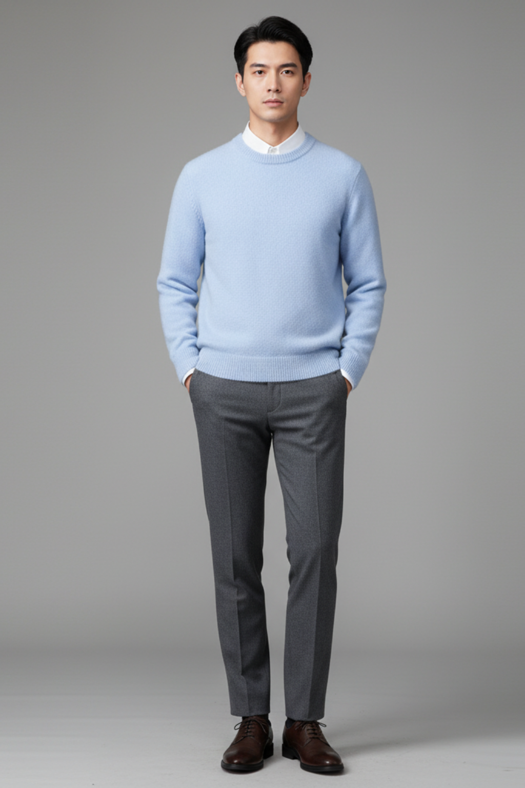 Men’s Fine Knit Crew Neck Jumper Smart Lightweight Sweater