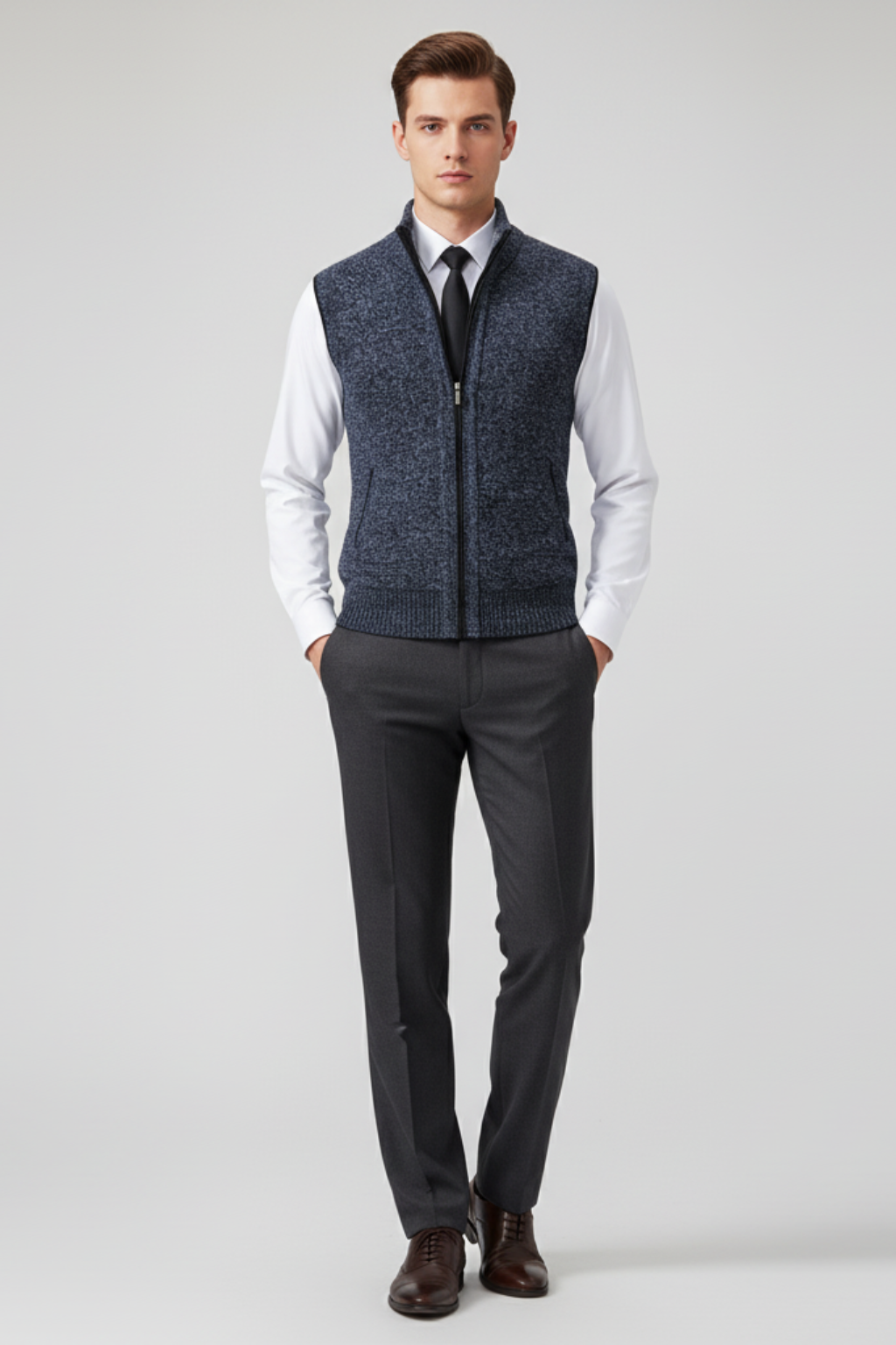 Men’s Sleeveless Zipper Knit Vest