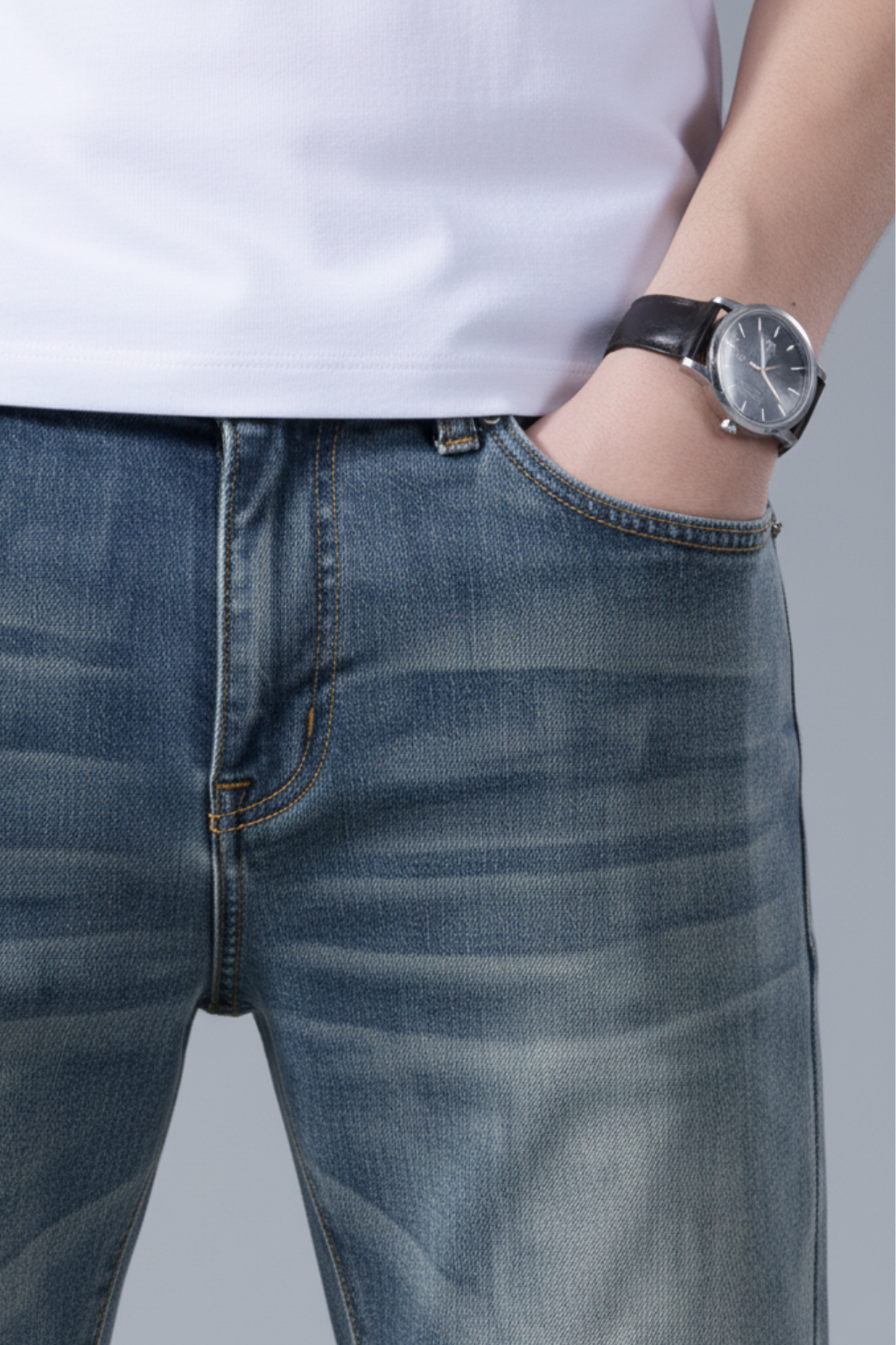 Men’s Slim Fit Jeans Casual Denim Trousers Everyday Wear