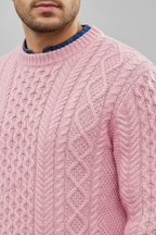 Men’s Cable Knit Crew Neck Jumper Winter Textured Sweater