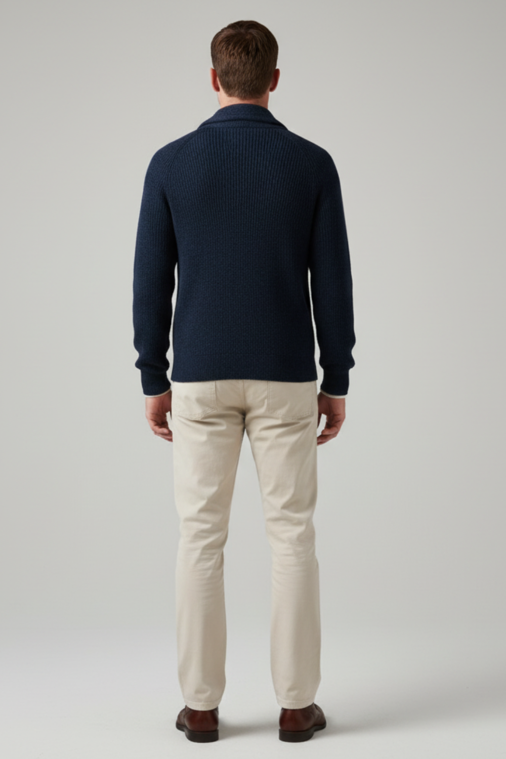 Men’s Wool Blend Shawl Collar Cardigan Knitted Button Up Jumper