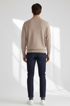 Men’s Wool Blend Knitted Polo Jumper Smart Casual Winter Sweater