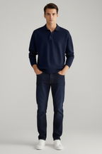 Men’s Wool Blend Knitted Polo Jumper Smart Casual Winter Sweater