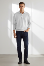 Men’s Wool Blend Knitted Polo Jumper Smart Casual Winter Sweater