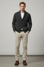 Men’s Wool Blend Shawl Collar Cardigan Knitted Button Up Jumper
