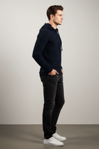 Men's Winter Knitted Hoodie Warm Chunky Knit Pullover