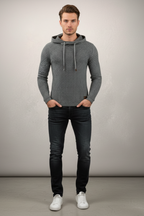 Men's Winter Knitted Hoodie Warm Chunky Knit Pullover