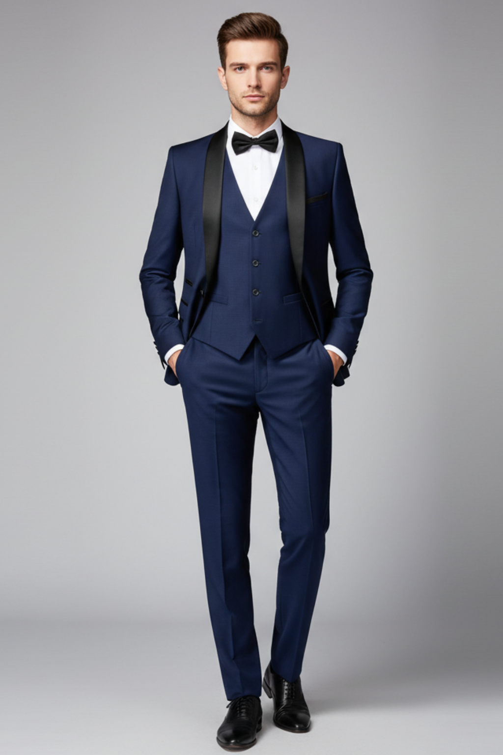 Men’s 3 Piece Tuxedo Suit Formal Wedding Tailored Evening Outfit