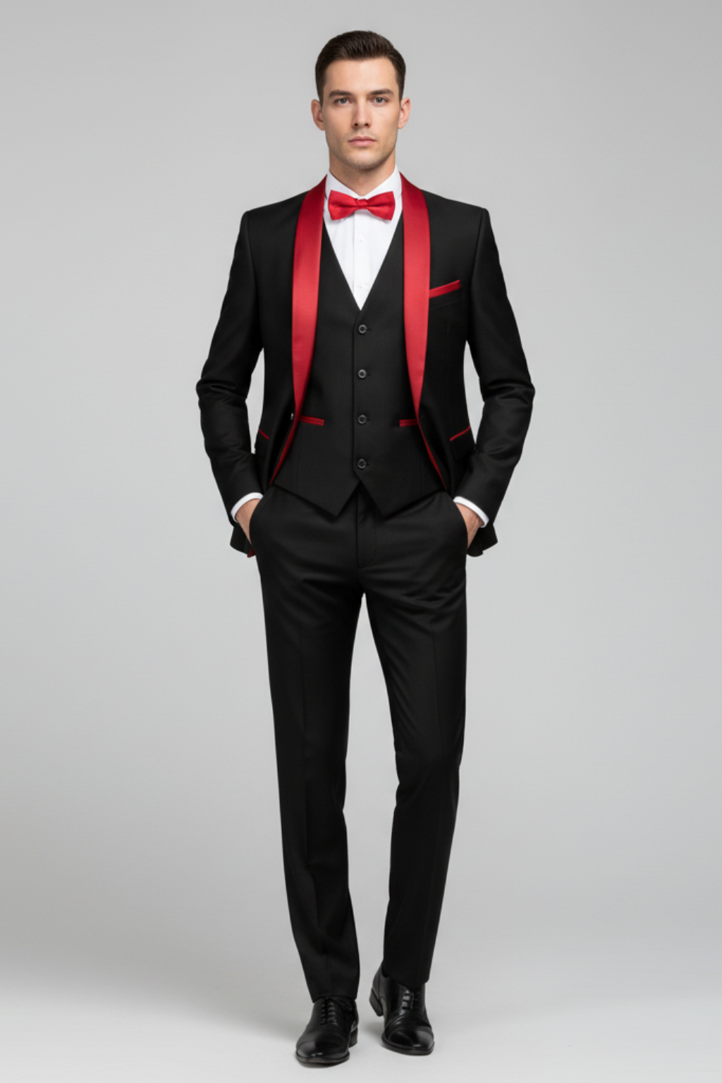 Men’s 3 Piece Tuxedo Suit Formal Wedding Tailored Evening Outfit