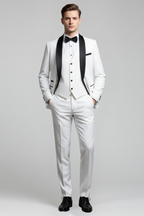 Men’s 3 Piece Tuxedo Suit Formal Wedding Tailored Evening Outfit