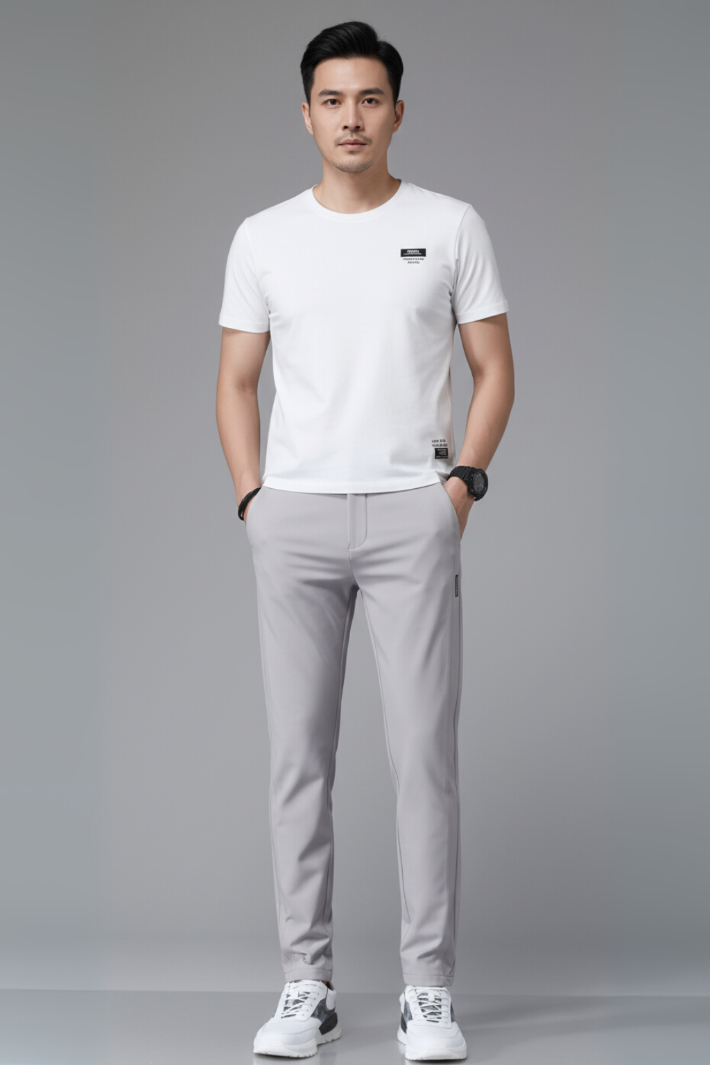 Men’s Casual Slim Fit Jogger Trousers Lightweight Everyday Pants
