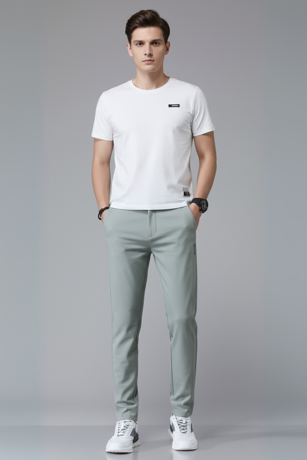 Men’s Casual Slim Fit Jogger Trousers Lightweight Everyday Pants