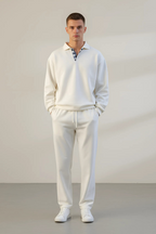 Men’s Casual Long Sleeve Polo Sweatshirt Relaxed Fit Pullover