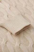 Men’s Cable Knit Crew Neck Jumper Classic Winter Sweater
