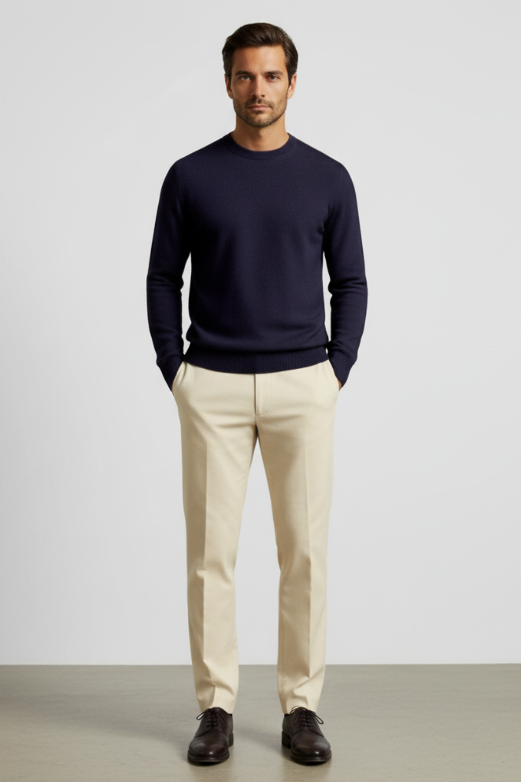 Men’s Lightweight Crew Neck Jumper Smart Casual Knitted Sweater