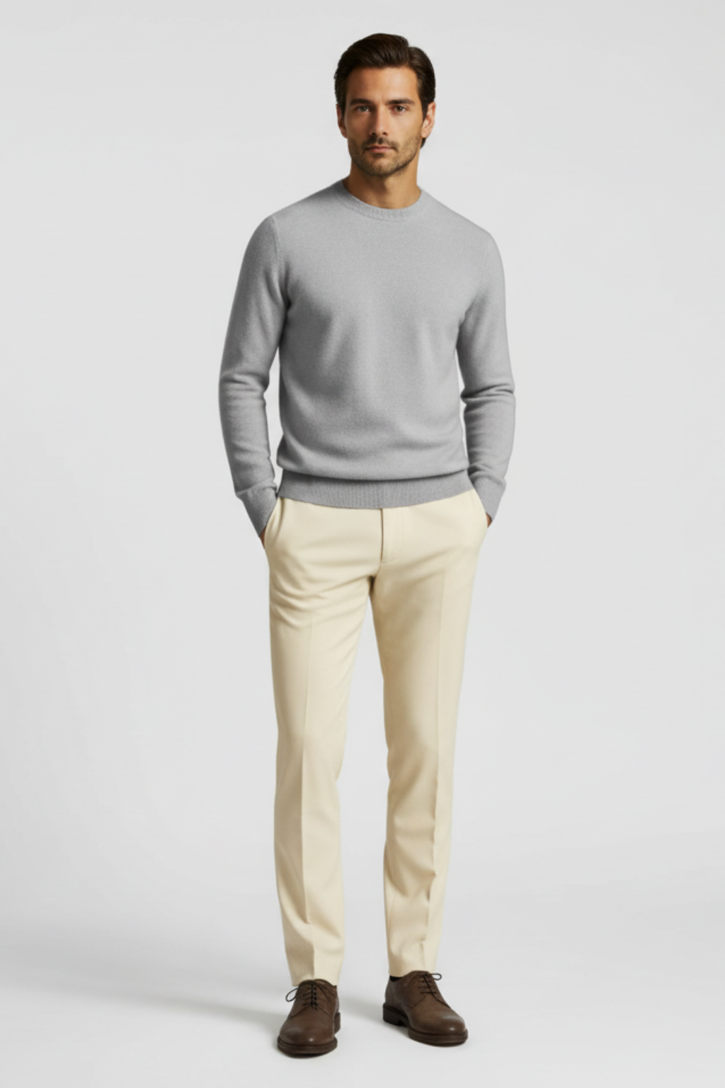 Men’s Lightweight Crew Neck Jumper Smart Casual Knitted Sweater