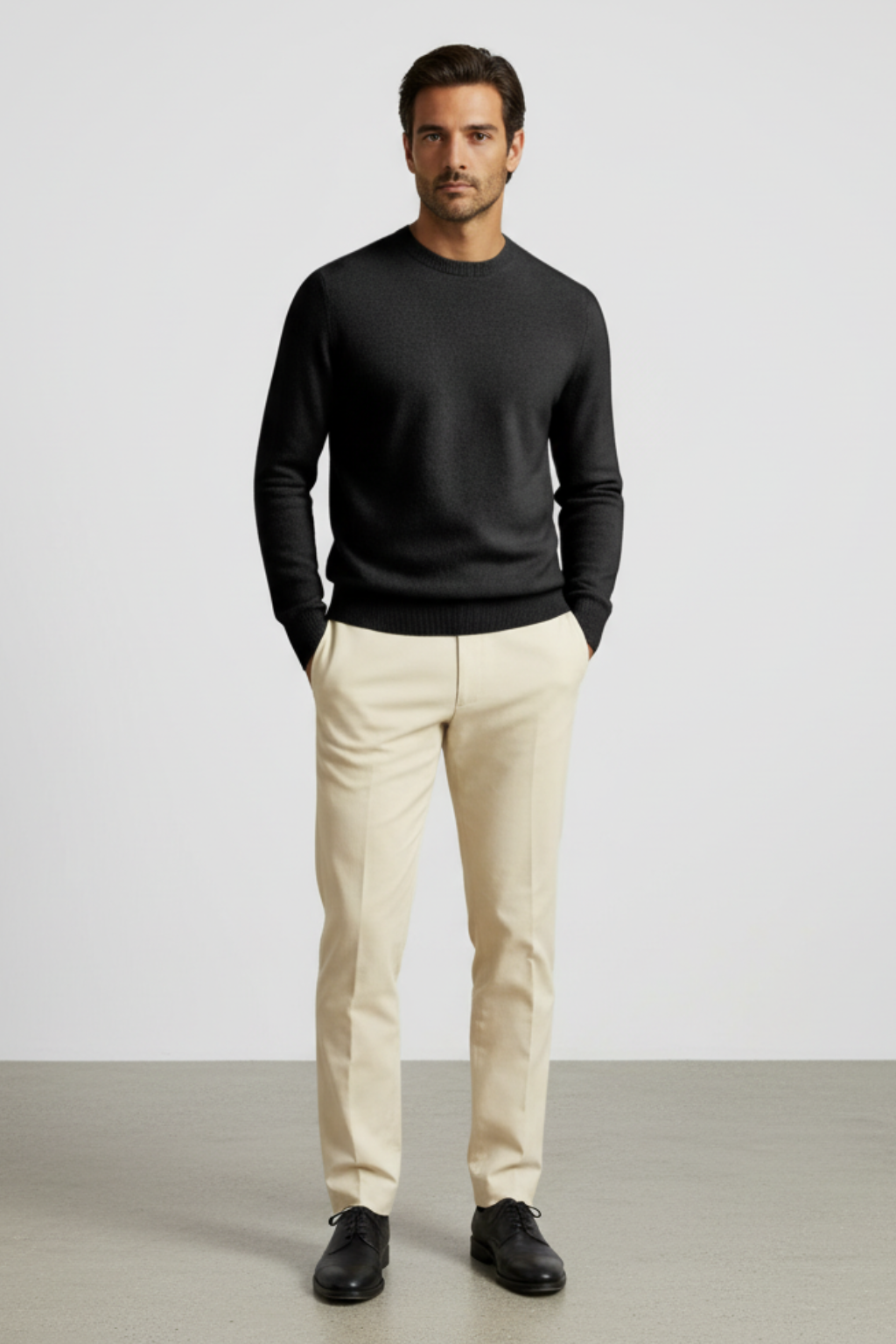 Men’s Lightweight Crew Neck Jumper Smart Casual Knitted Sweater
