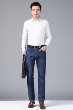 Men’s Straight Leg Jeans Classic Denim Trousers Everyday Wear