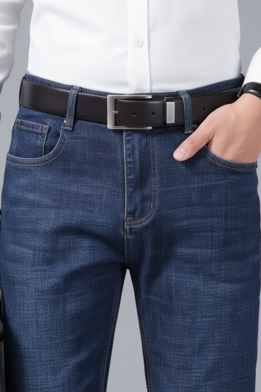 Men’s Straight Leg Jeans Classic Denim Trousers Everyday Wear