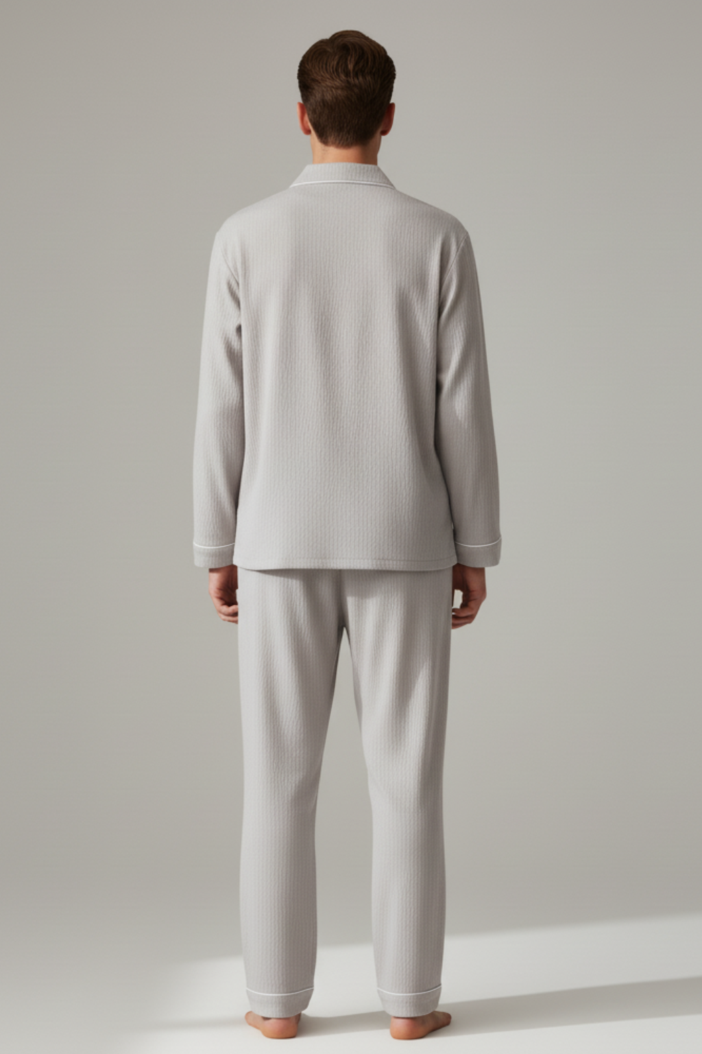 Men’s Long Sleeve Pyjama Set Soft Button Up Sleepwear Loungewear
