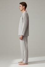 Men’s Long Sleeve Pyjama Set Soft Button Up Sleepwear Loungewear
