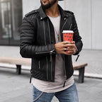 Elliot | Men’s Quilted Zip Up Moto Style Jacket