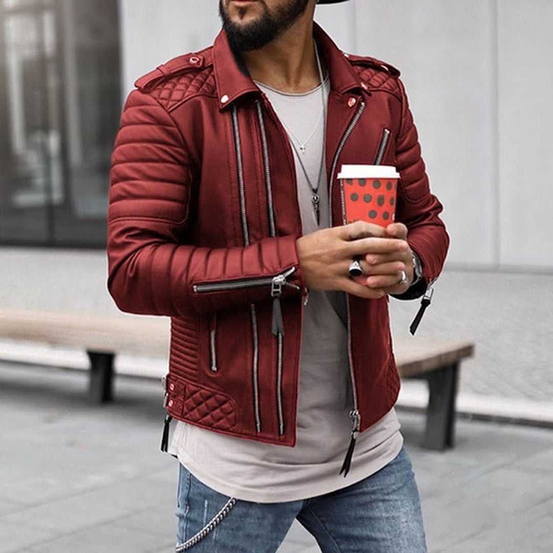 Elliot | Men’s Quilted Zip Up Moto Style Jacket
