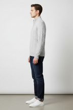 Men’s Cable Knit Half Zip Jumper Winter Knitted Sweater