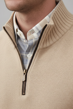 Men’s Wool Blend Half Zip Knitted Jumper Smart Casual Winter Sweater