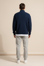 Men’s Relaxed Fit Half Zip Sweater Soft Ribbed Pullover