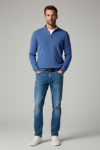 Men’s Winter Half Zip Wool-Blend Sweater