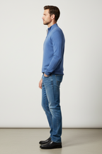 Men’s Winter Half Zip Wool-Blend Sweater