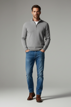 Men’s Winter Half Zip Wool-Blend Sweater