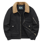 Men’s Sherpa Lined Bomber Jacket Winter Warm Fleece Collar Coat