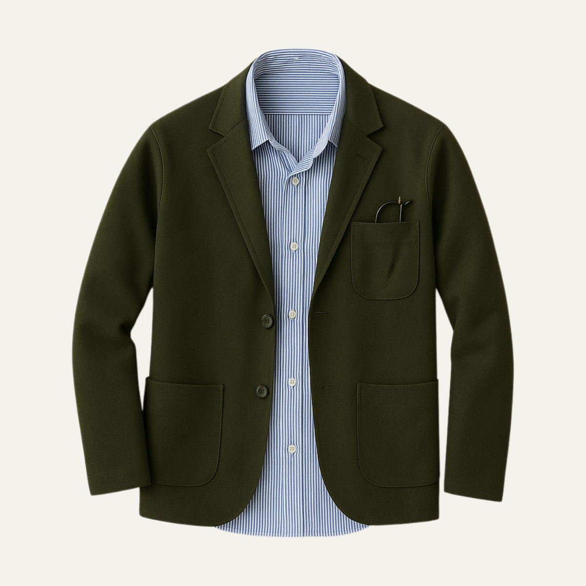 Men’s Smart Blazer with Shirt Set Casual Tailored Outfit