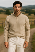 Men’s Fleece Quarter Zip Jumper Warm Winter Sweater