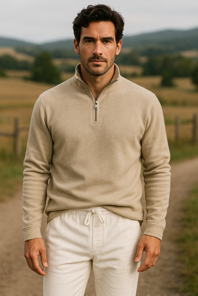 Men’s Fleece Quarter Zip Jumper Warm Winter Sweater