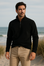 Men’s Fleece Quarter Zip Jumper Warm Winter Sweater