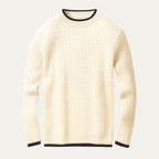 Men’s Wool Blend Textured Knit Crew Neck Jumper Winter Sweater