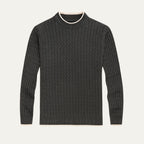 Men’s Wool Blend Textured Knit Crew Neck Jumper Winter Sweater