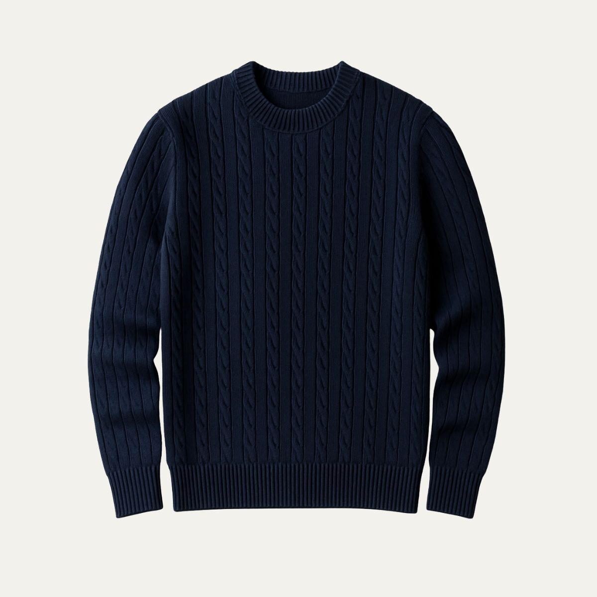 Men’s Navy Blue Cashmere Merino Wool Jumper Knit Sweater